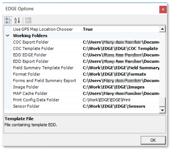 EDGE-Options-Working folders