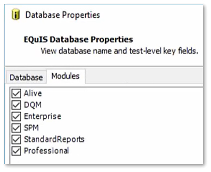 Database Properties Modules