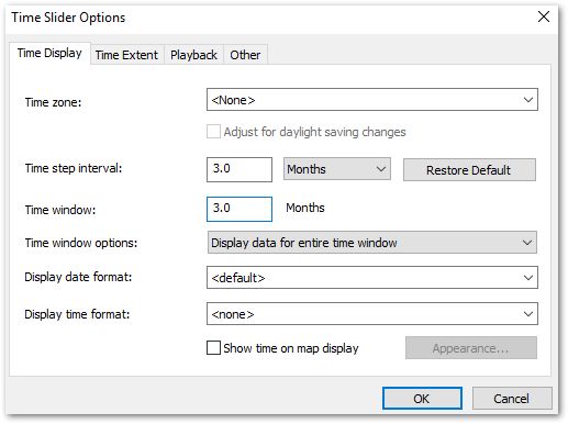 Arc-Time Slider Options Window