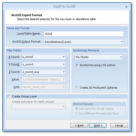 Arc-Export Format Window